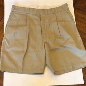 Dickies Men’s Khaki Shorts 36 in Waist 9 in Inseam
Pleated